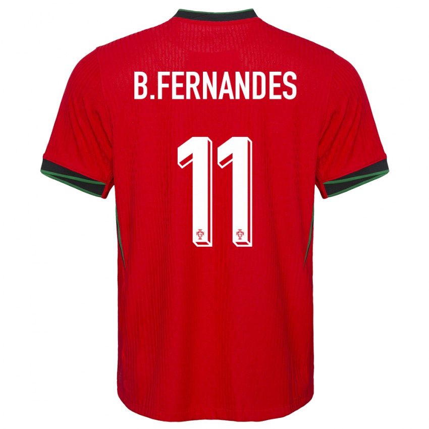 Mænd Portugal Bruno Fernandes #11 Rød Hjemmebane Spillertrøjer 24-26 Trøje T-Shirt