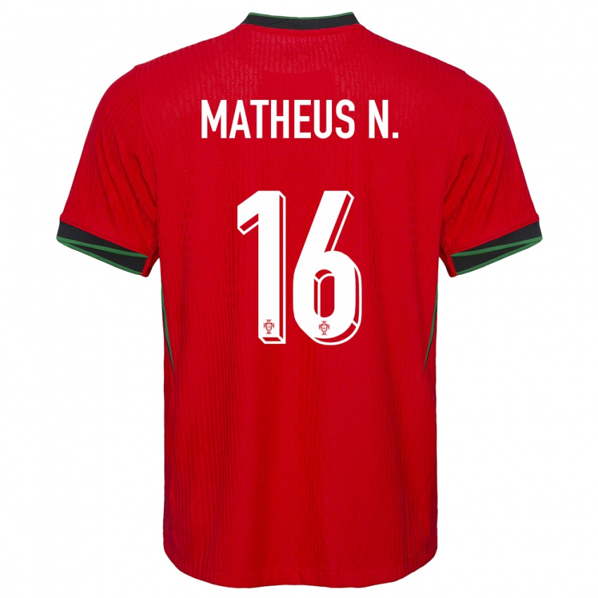 Mænd Portugal Matheus Nunes #16 Rød Hjemmebane Spillertrøjer 24-26 Trøje T-Shirt