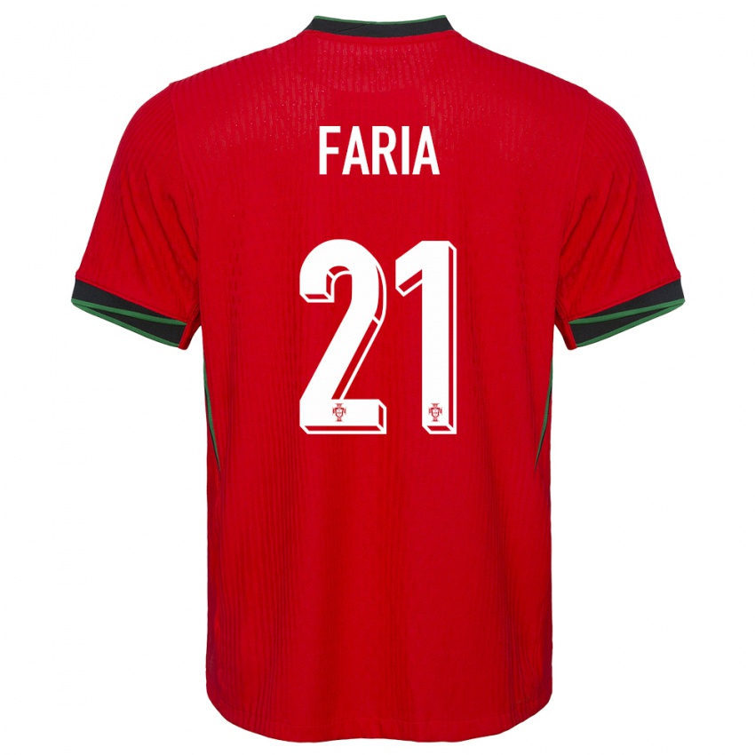 Mænd Portugal Andreia Faria #21 Rød Hjemmebane Spillertrøjer 24-26 Trøje T-Shirt