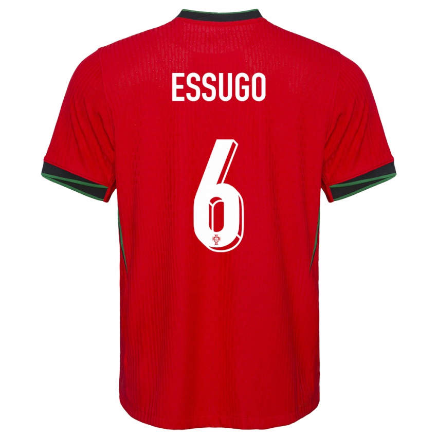 Mænd Portugal Dario Essugo #6 Rød Hjemmebane Spillertrøjer 24-26 Trøje T-Shirt