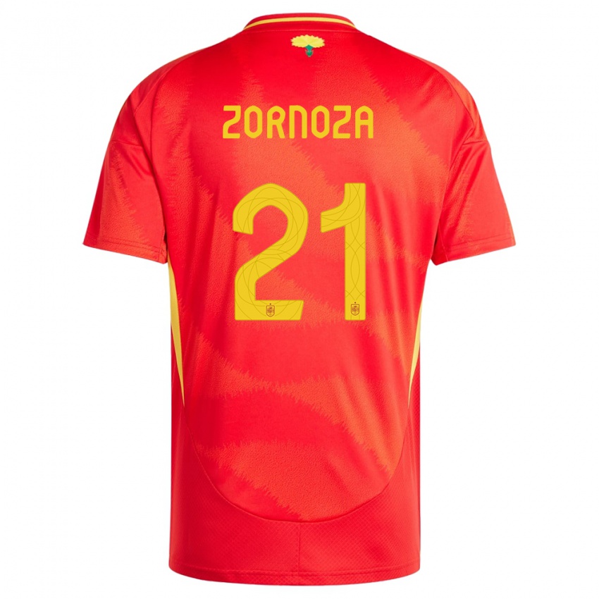 Mænd Spanien Claudia Zornoza #21 Rød Hjemmebane Spillertrøjer 24-26 Trøje T-Shirt