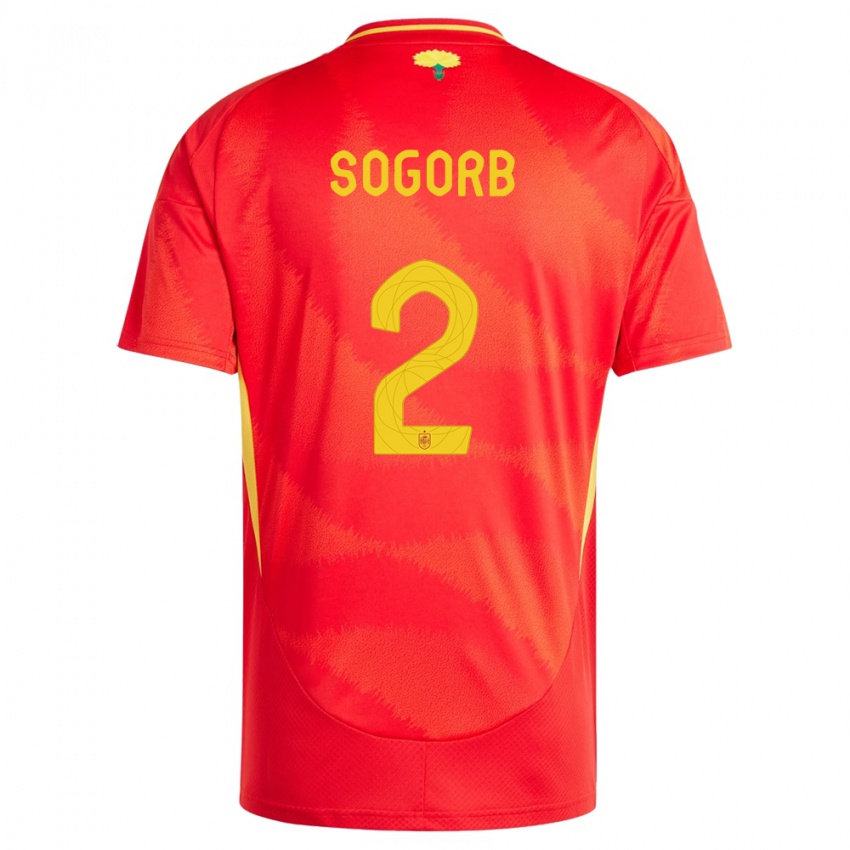 Mænd Spanien Carles Sogorb #2 Rød Hjemmebane Spillertrøjer 24-26 Trøje T-Shirt