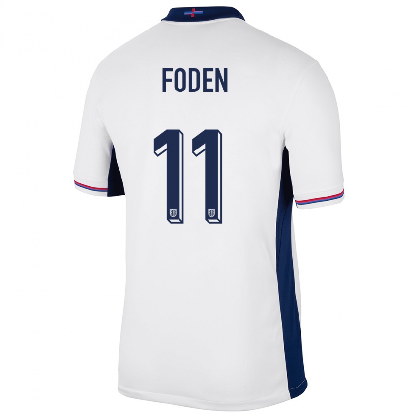 Mænd England Phil Foden #11 Hvid Hjemmebane Spillertrøjer 24-26 Trøje T-Shirt