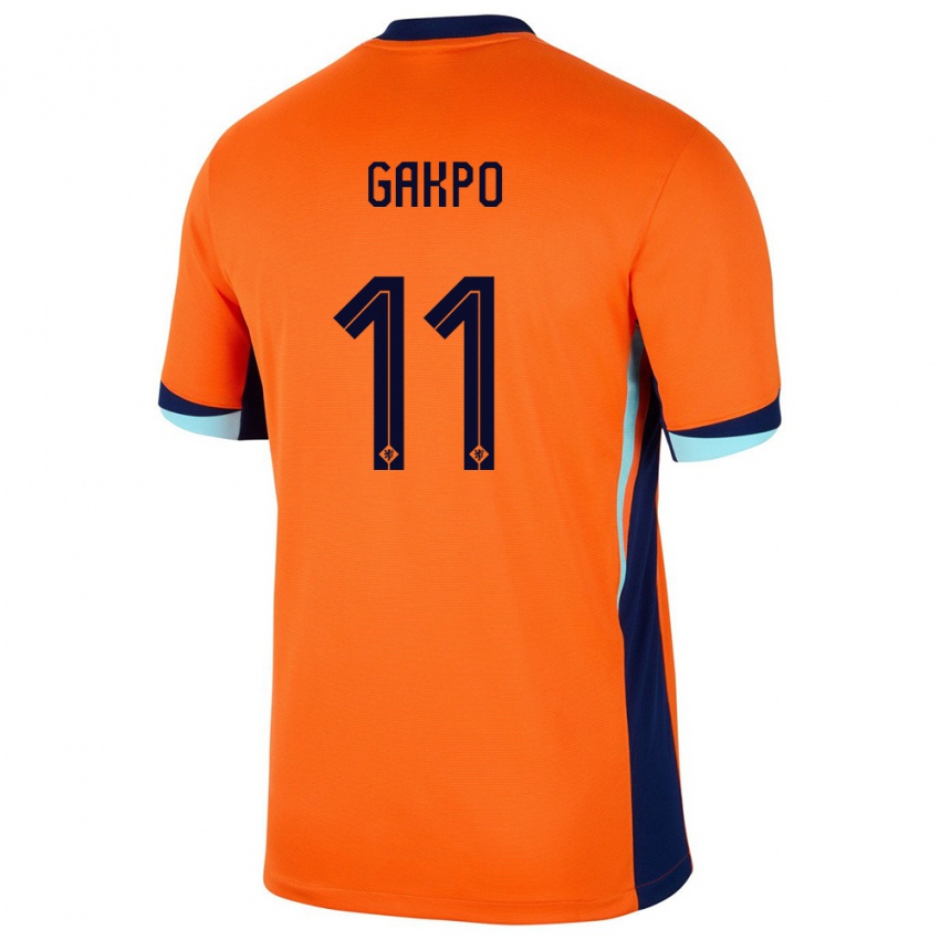 Mænd Holland Cody Gakpo #11 Orange Hjemmebane Spillertrøjer 24-26 Trøje T-Shirt