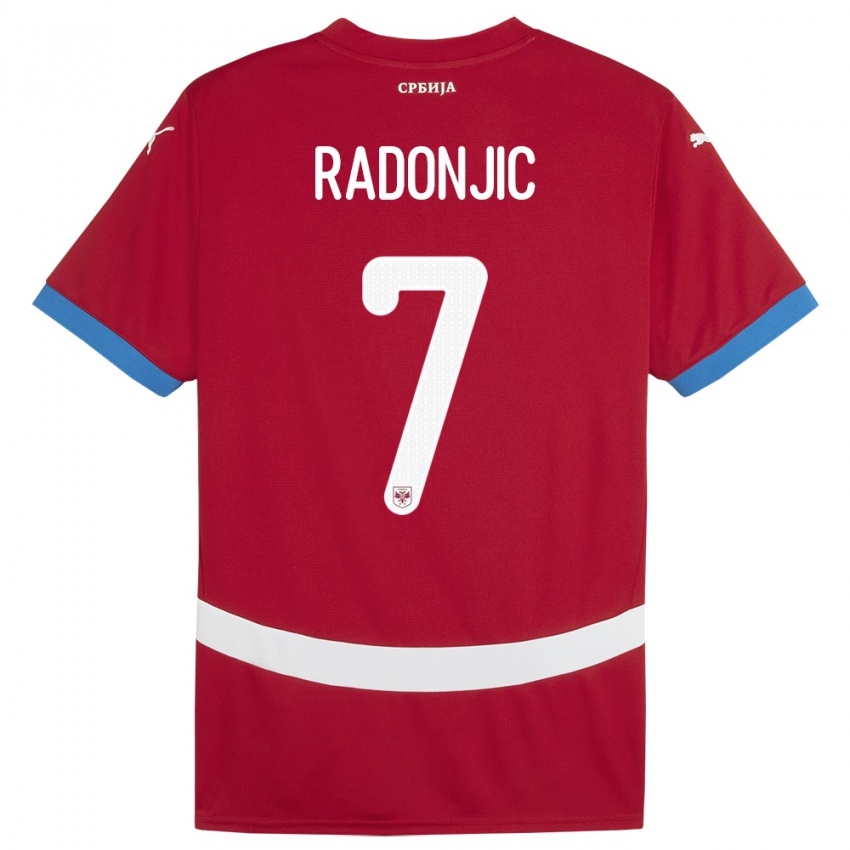 Mænd Serbien Nemanja Radonjic #7 Rød Hjemmebane Spillertrøjer 24-26 Trøje T-Shirt