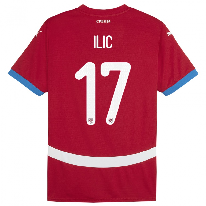 Mænd Serbien Ivan Ilic #17 Rød Hjemmebane Spillertrøjer 24-26 Trøje T-Shirt