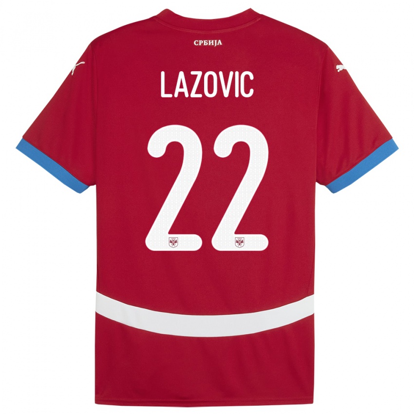 Mænd Serbien Darko Lazovic #22 Rød Hjemmebane Spillertrøjer 24-26 Trøje T-Shirt