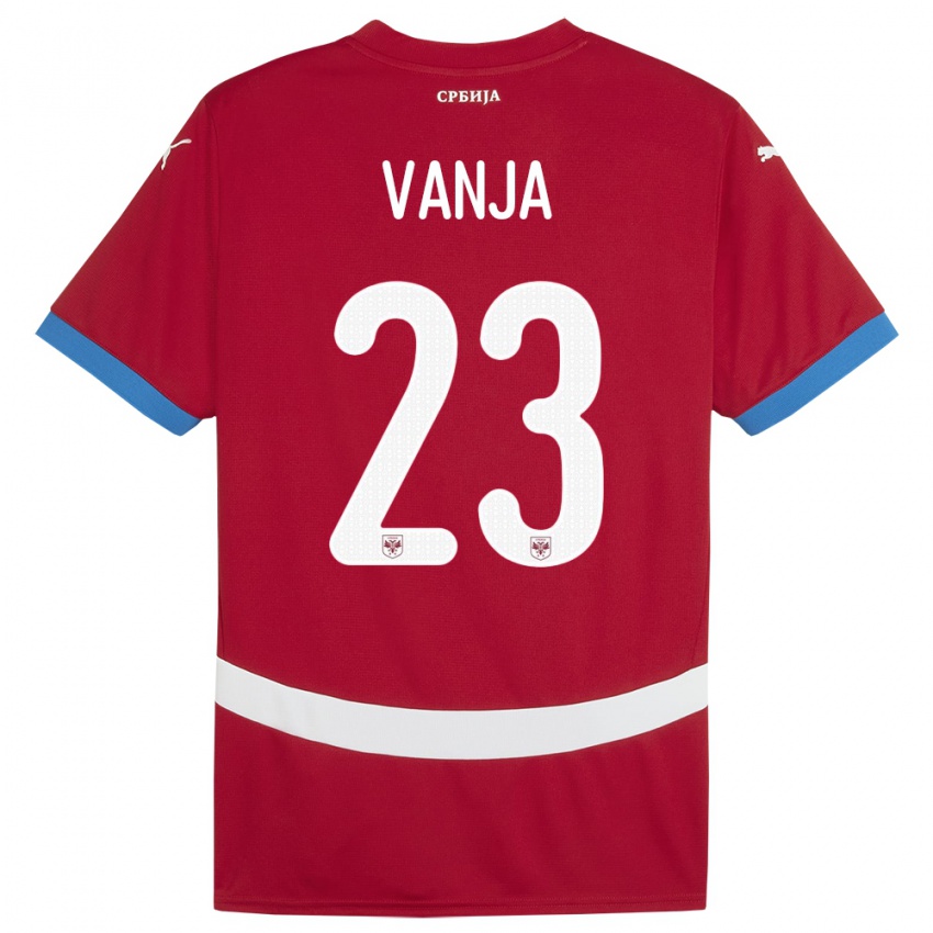 Mænd Serbien Vanja Milinkovic-Savic #23 Rød Hjemmebane Spillertrøjer 24-26 Trøje T-Shirt