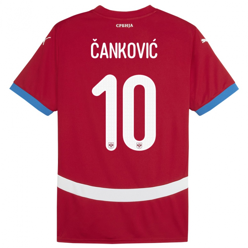 Mænd Serbien Jelena Cankovic #10 Rød Hjemmebane Spillertrøjer 24-26 Trøje T-Shirt