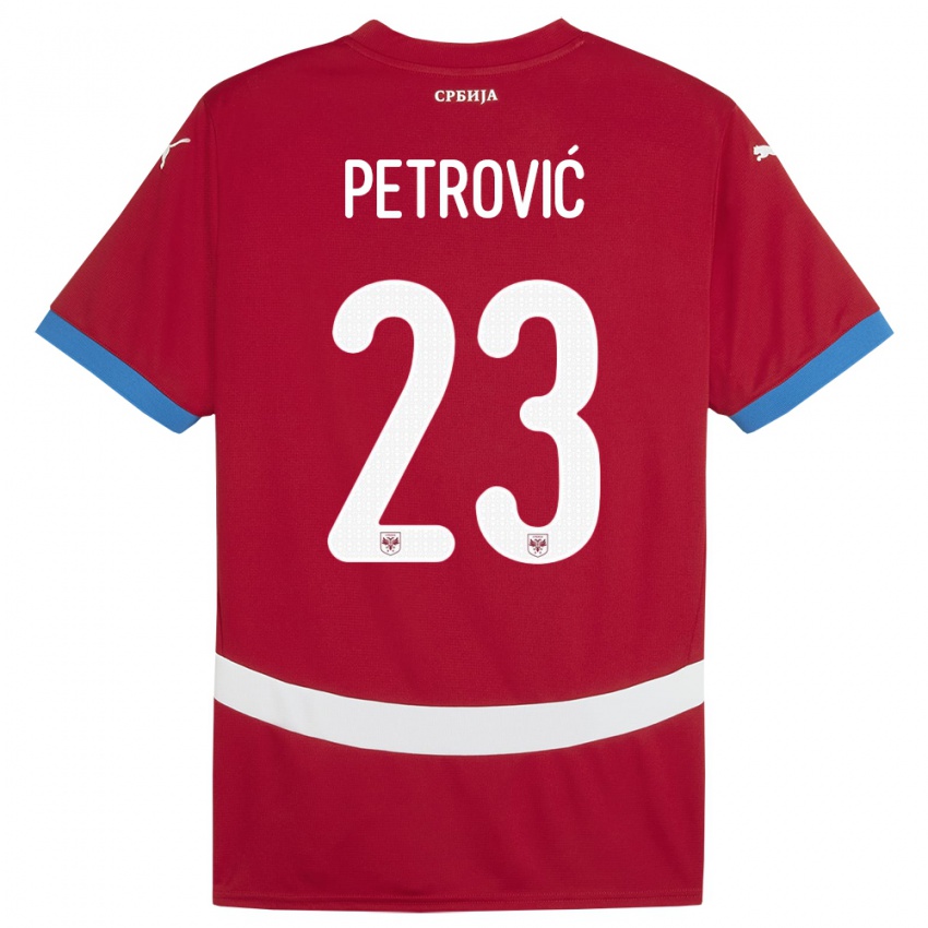 Mænd Serbien Jovana Petrovic #23 Rød Hjemmebane Spillertrøjer 24-26 Trøje T-Shirt