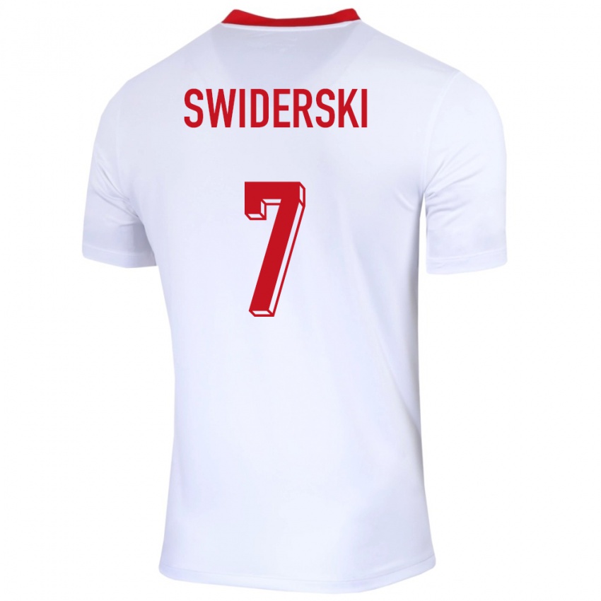 Mænd Polen Karol Swiderski #7 Hvid Hjemmebane Spillertrøjer 24-26 Trøje T-Shirt