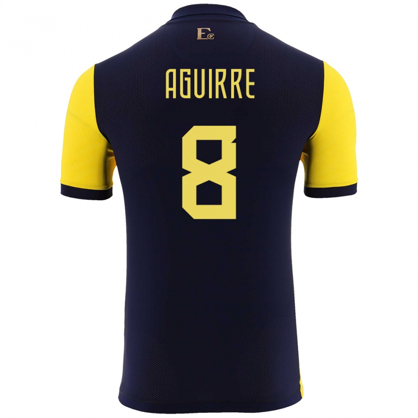 Mænd Ecuador Marthina Aguirre #8 Gul Hjemmebane Spillertrøjer 24-26 Trøje T-Shirt