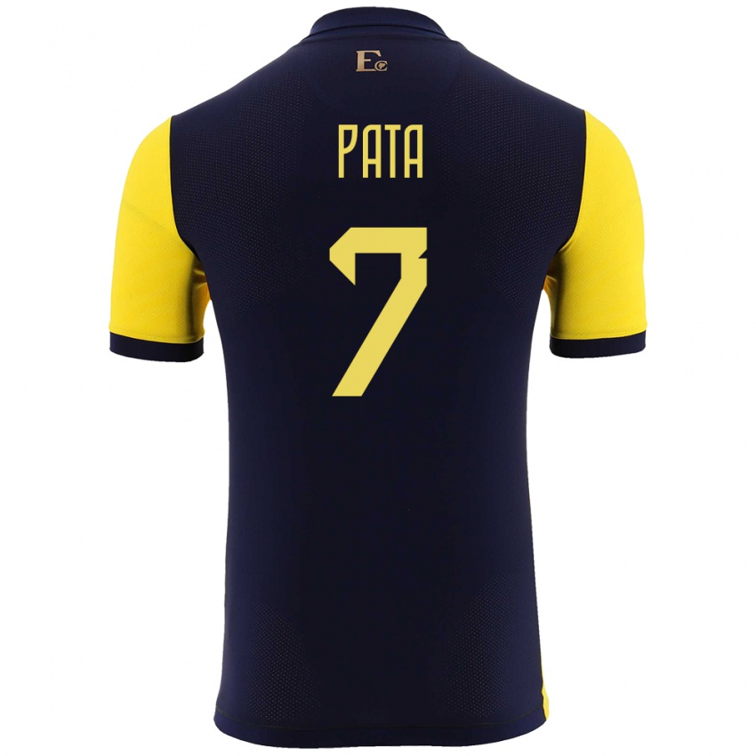 Mænd Ecuador Emerson Pata #7 Gul Hjemmebane Spillertrøjer 24-26 Trøje T-Shirt