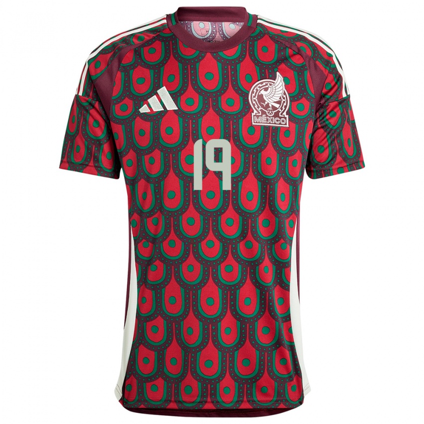 Mænd Mexico Israel Reyes #19 Rødbrun Hjemmebane Spillertrøjer 24-26 Trøje T-Shirt