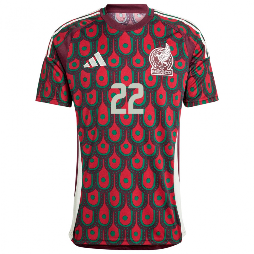 Mænd Mexico Emilio Lara #22 Rødbrun Hjemmebane Spillertrøjer 24-26 Trøje T-Shirt