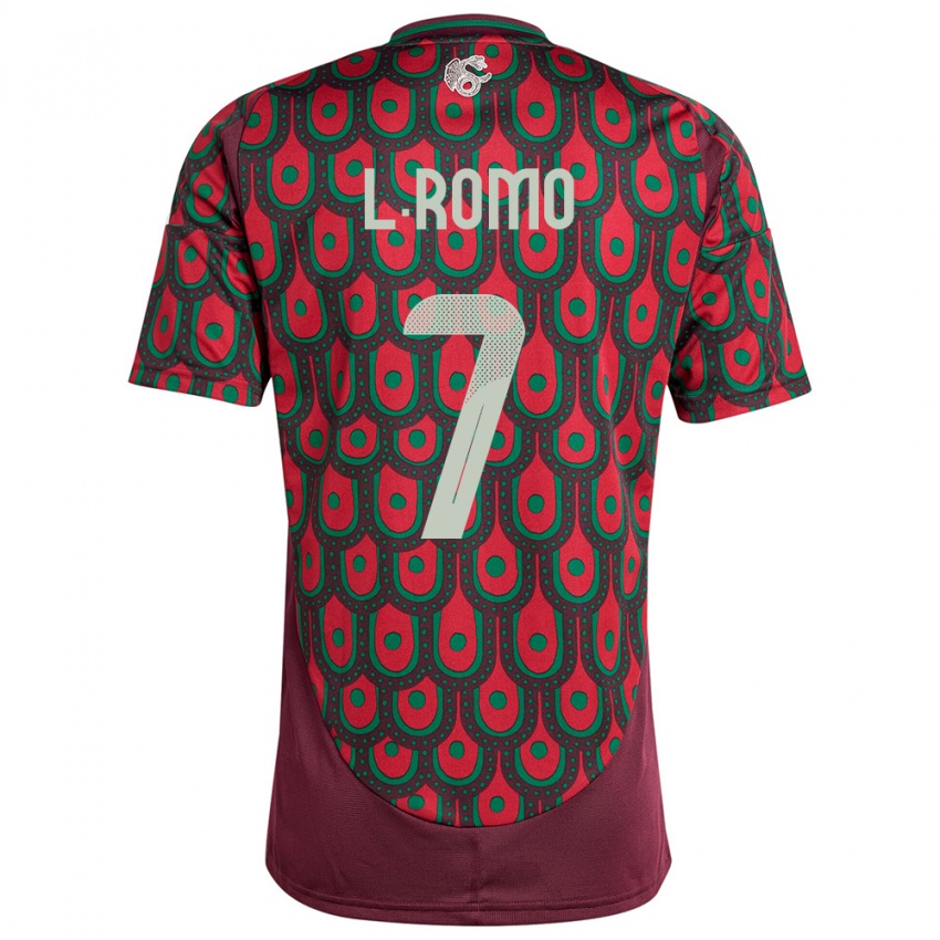 Mænd Mexico Luis Romo #7 Rødbrun Hjemmebane Spillertrøjer 24-26 Trøje T-Shirt