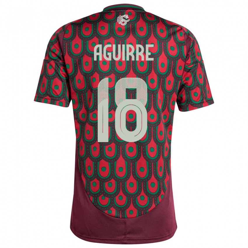 Mænd Mexico Eduardo Aguirre #18 Rødbrun Hjemmebane Spillertrøjer 24-26 Trøje T-Shirt