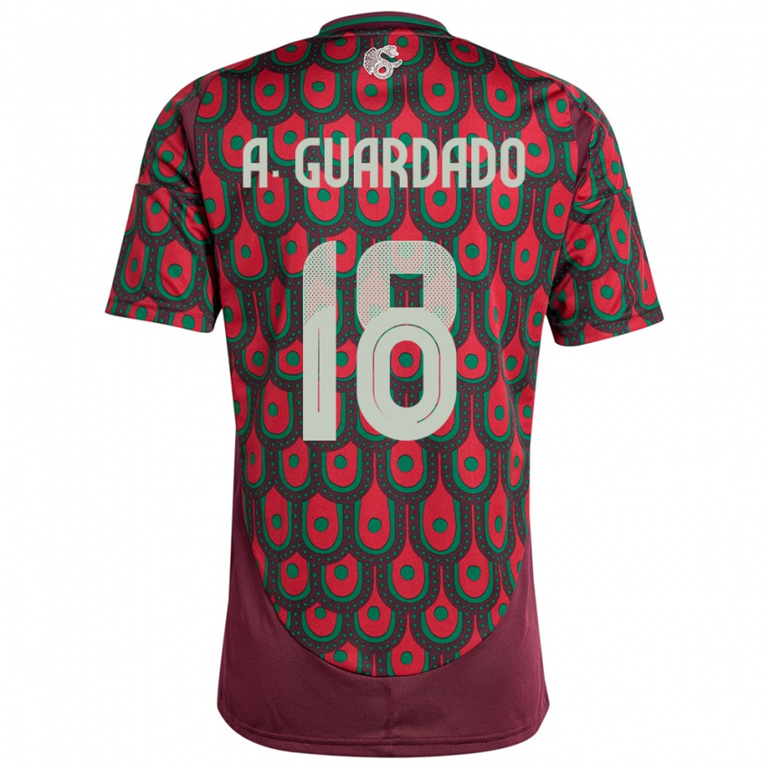 Mænd Mexico Andres Guardado #18 Rødbrun Hjemmebane Spillertrøjer 24-26 Trøje T-Shirt