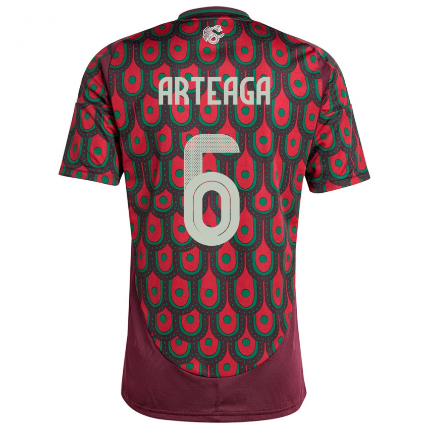 Mænd Mexico Gerardo Arteaga #6 Rødbrun Hjemmebane Spillertrøjer 24-26 Trøje T-Shirt