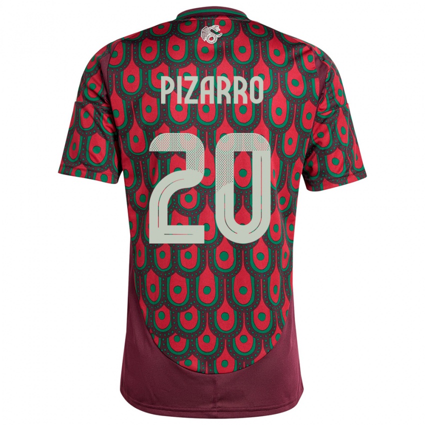 Mænd Mexico Rodolfo Pizarro #20 Rødbrun Hjemmebane Spillertrøjer 24-26 Trøje T-Shirt