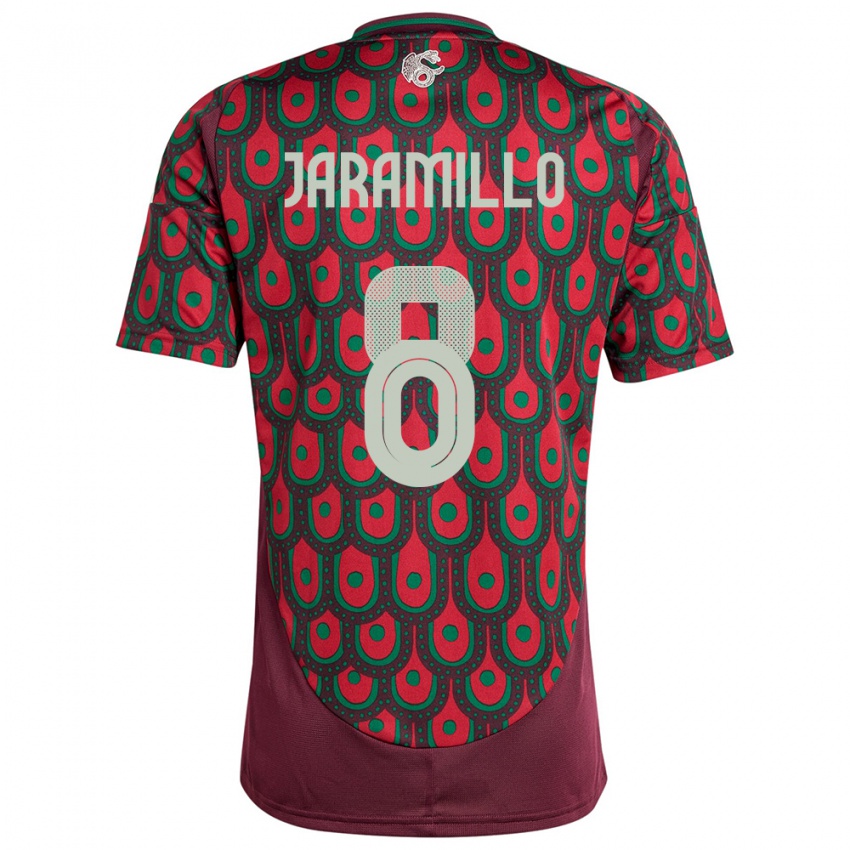 Mænd Mexico Carolina Jaramillo #8 Rødbrun Hjemmebane Spillertrøjer 24-26 Trøje T-Shirt