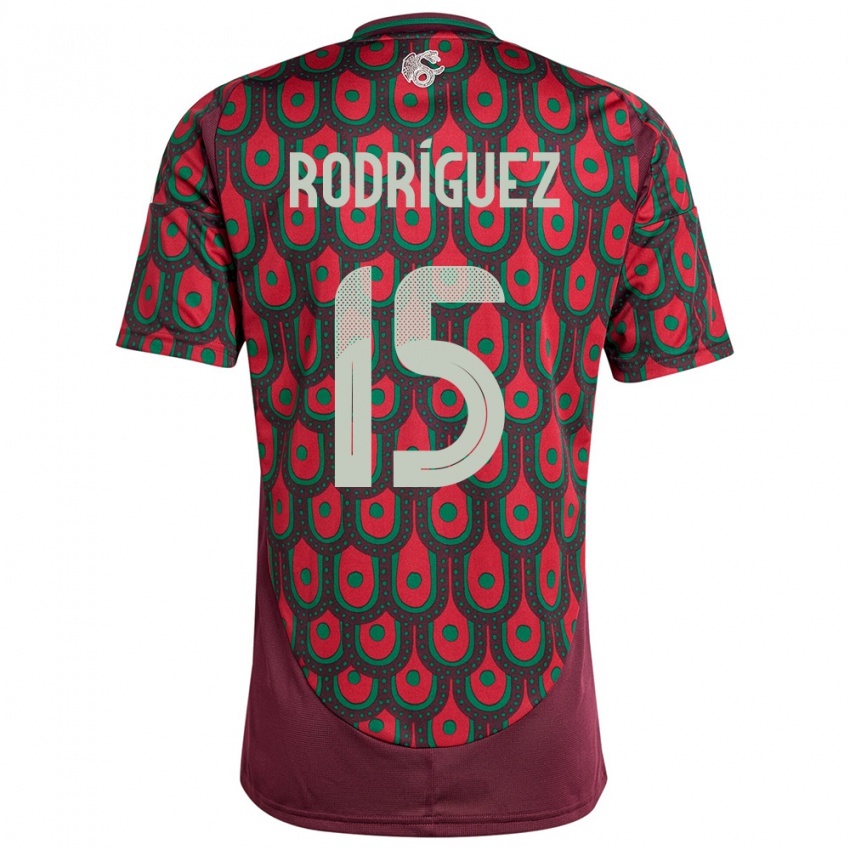 Mænd Mexico Jorge Rodriguez #15 Rødbrun Hjemmebane Spillertrøjer 24-26 Trøje T-Shirt