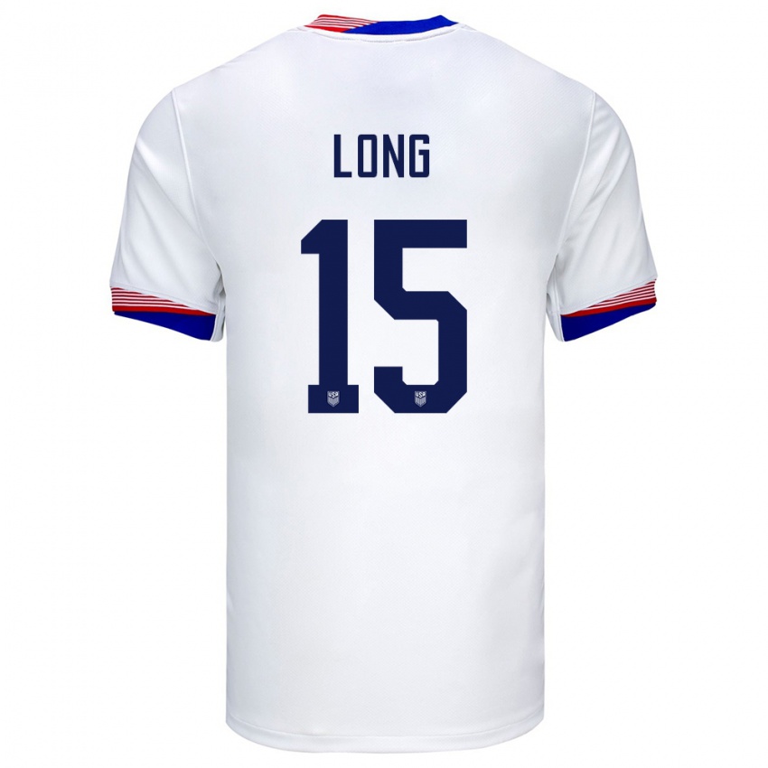 Mænd Usa Aaron Long #15 Hvid Hjemmebane Spillertrøjer 24-26 Trøje T-Shirt