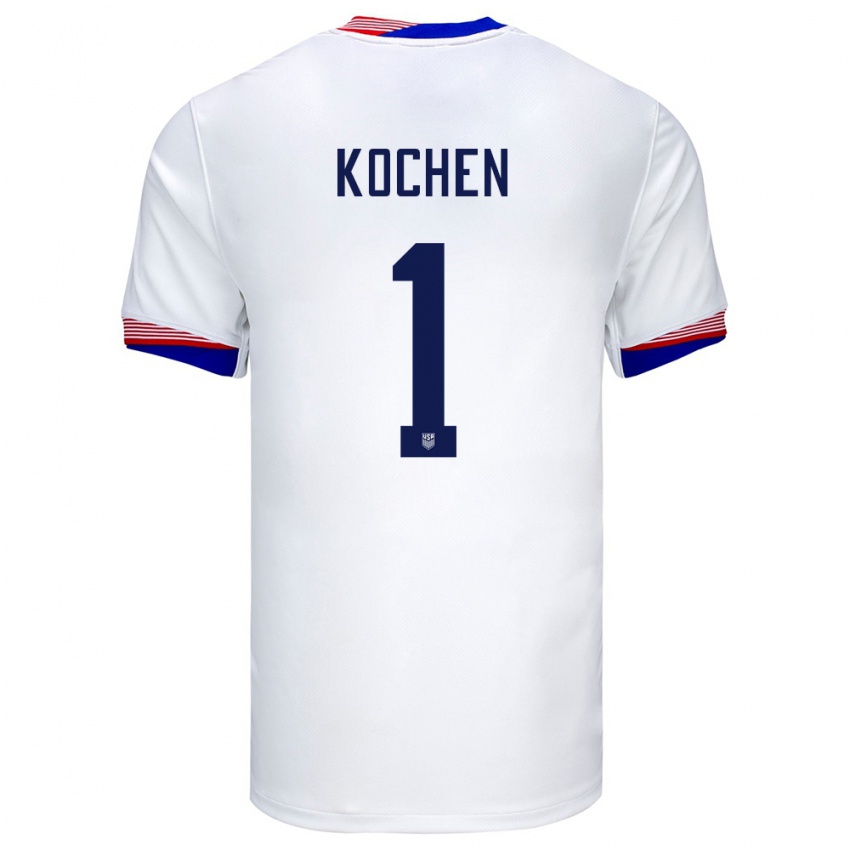 Mænd Usa Diego Kochen #1 Hvid Hjemmebane Spillertrøjer 24-26 Trøje T-Shirt