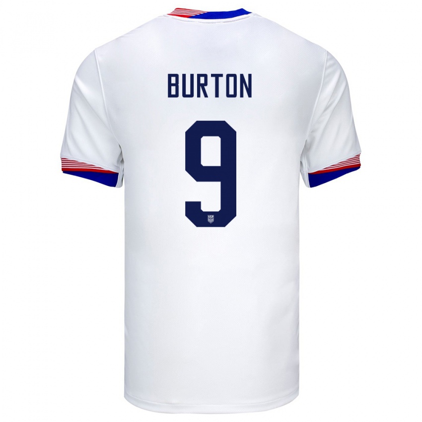 Mænd Usa Micah Burton #9 Hvid Hjemmebane Spillertrøjer 24-26 Trøje T-Shirt