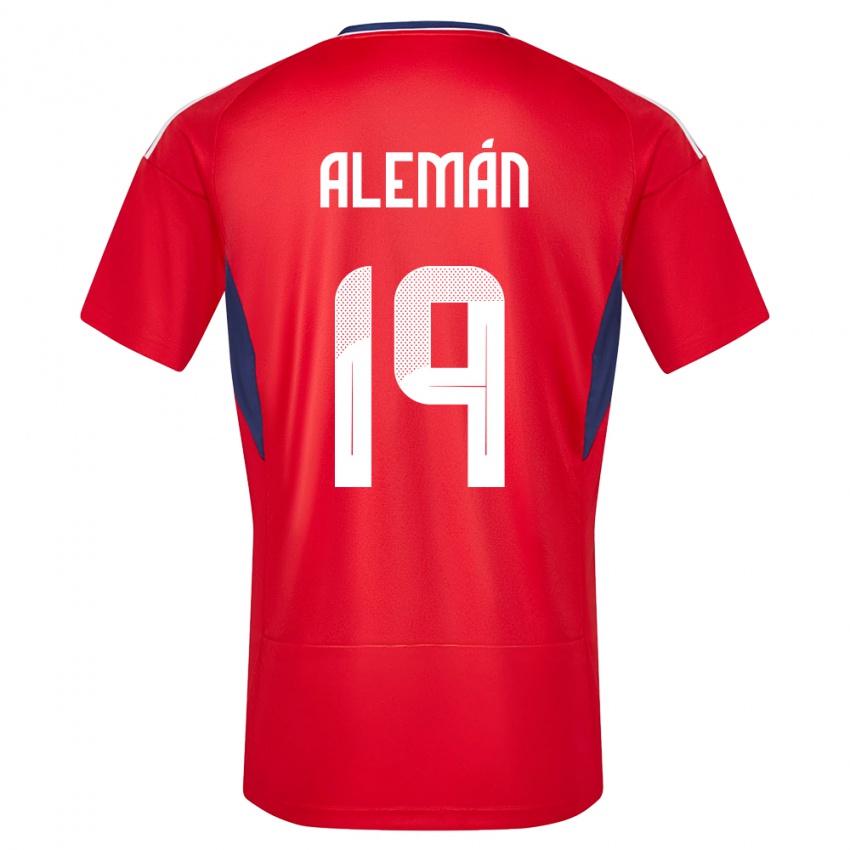 Mænd Costa Rica Fabricio Aleman #19 Rød Hjemmebane Spillertrøjer 24-26 Trøje T-Shirt