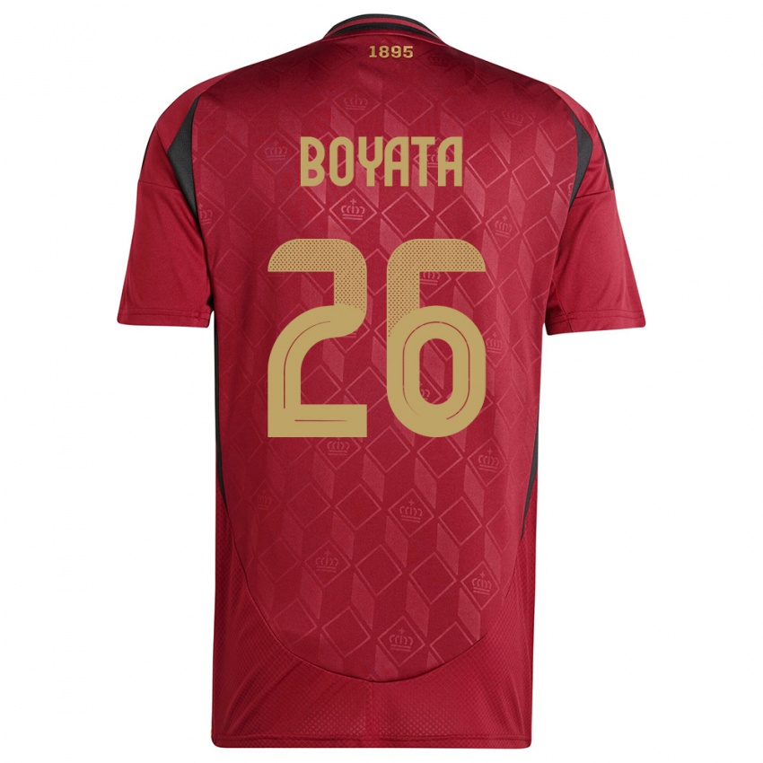 Mænd Belgien Dedryck Boyata #26 Bourgogne Hjemmebane Spillertrøjer 24-26 Trøje T-Shirt