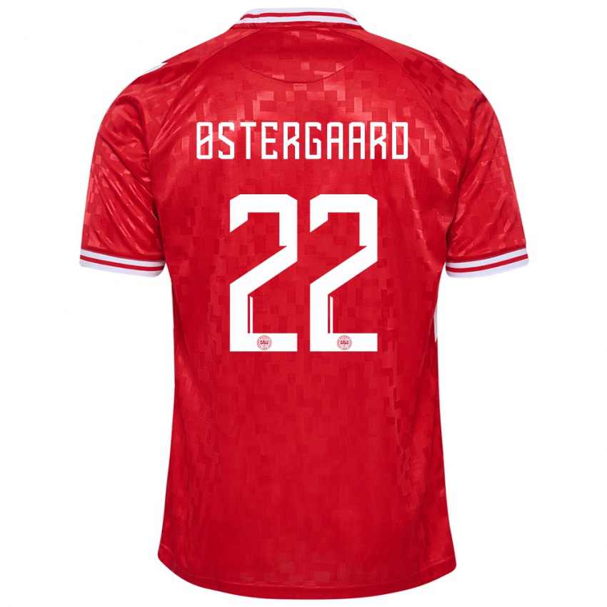 Mænd Danmark Maja Bay Ostergaard #22 Rød Hjemmebane Spillertrøjer 24-26 Trøje T-Shirt