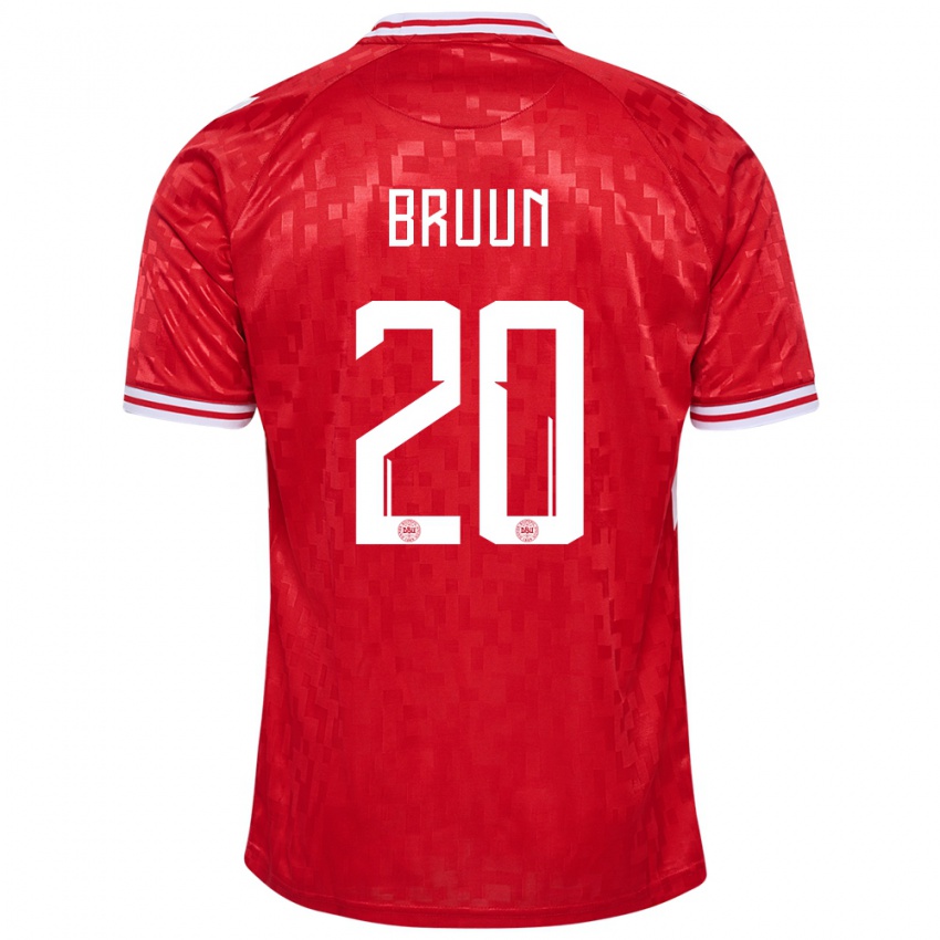 Mænd Danmark Signe Bruun #20 Rød Hjemmebane Spillertrøjer 24-26 Trøje T-Shirt