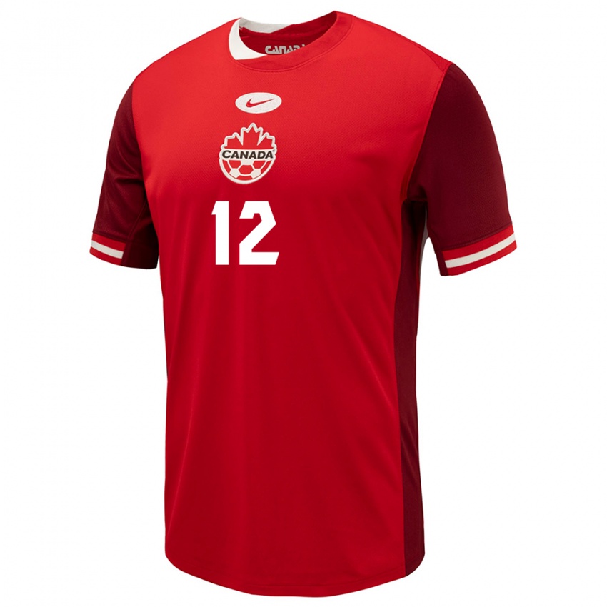 Mænd Canada Ike Ugbo #12 Rød Hjemmebane Spillertrøjer 24-26 Trøje T-Shirt