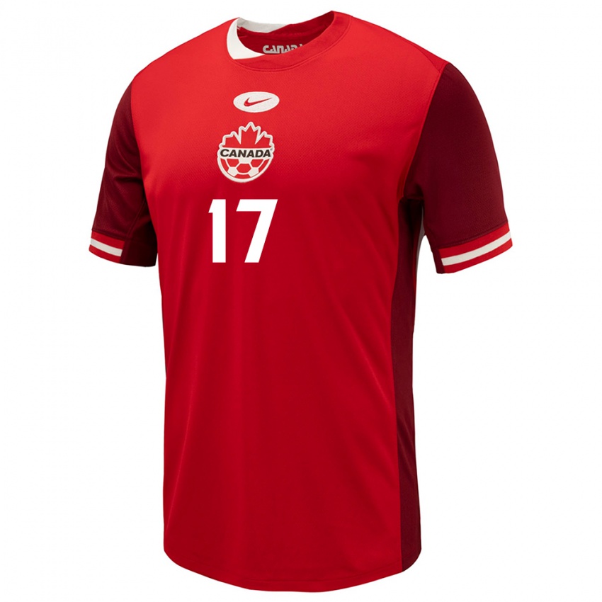 Mænd Canada Jesse Costa #17 Rød Hjemmebane Spillertrøjer 24-26 Trøje T-Shirt