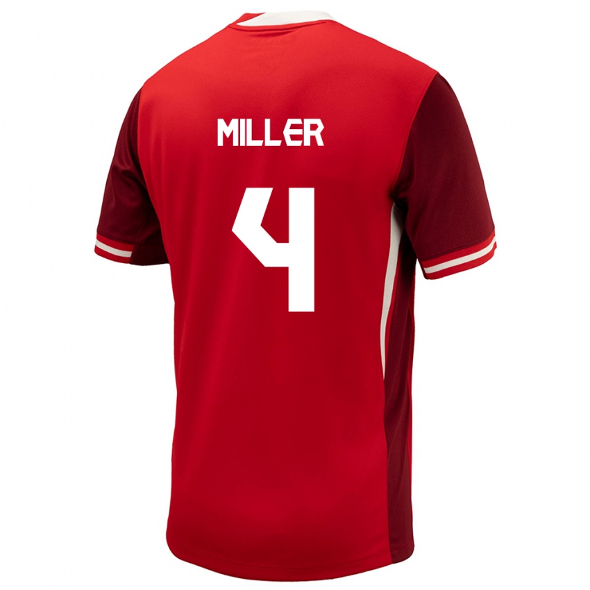 Mænd Canada Kamal Miller #4 Rød Hjemmebane Spillertrøjer 24-26 Trøje T-Shirt