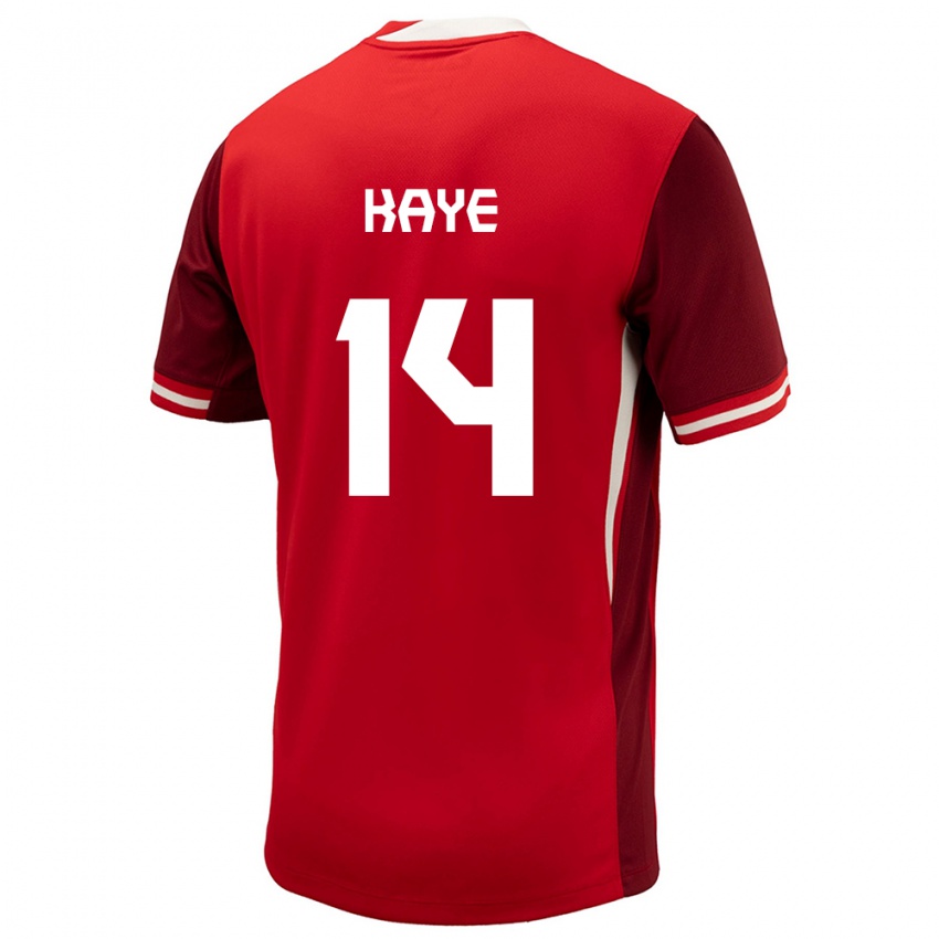 Mænd Canada Mark Anthony Kaye #14 Rød Hjemmebane Spillertrøjer 24-26 Trøje T-Shirt