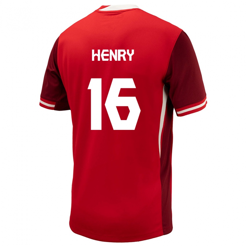 Mænd Canada Mael Henry #16 Rød Hjemmebane Spillertrøjer 24-26 Trøje T-Shirt