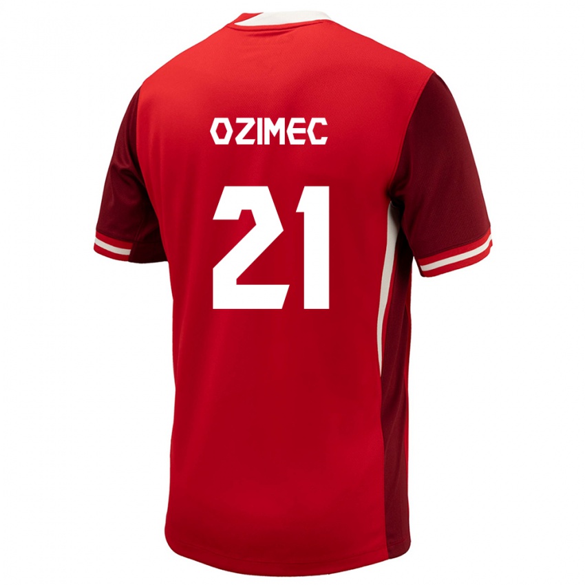 Mænd Canada Lucas Ozimec #21 Rød Hjemmebane Spillertrøjer 24-26 Trøje T-Shirt