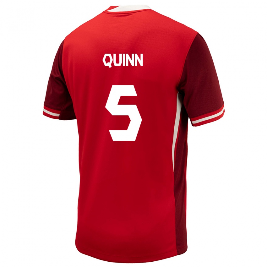 Mænd Canada Quinn #5 Rød Hjemmebane Spillertrøjer 24-26 Trøje T-Shirt