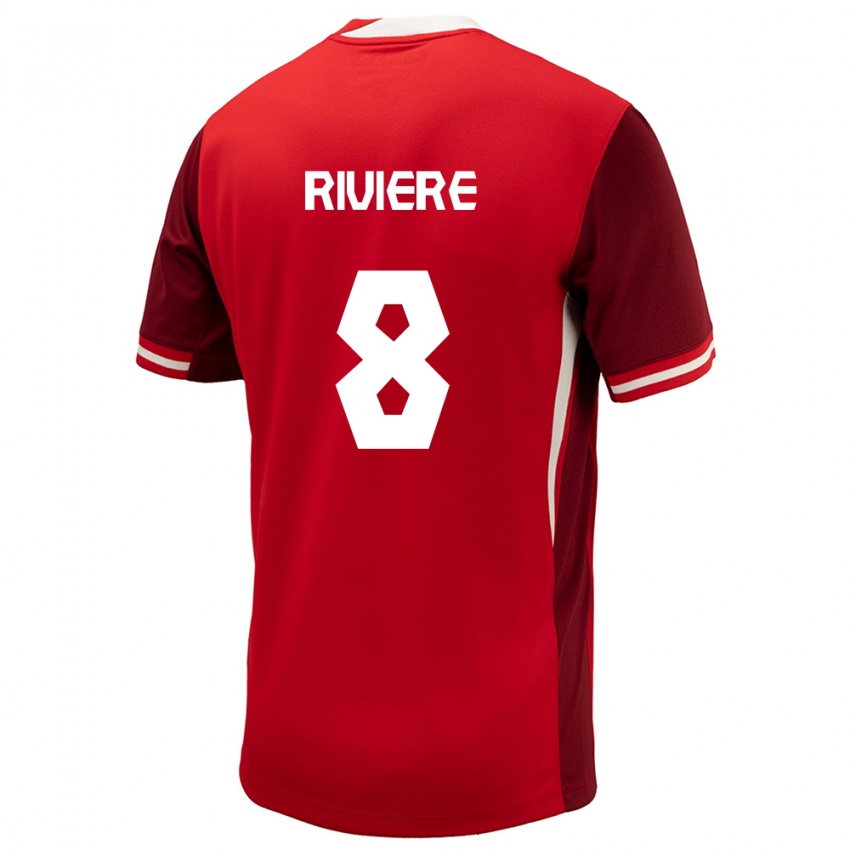 Mænd Canada Jayde Riviere #8 Rød Hjemmebane Spillertrøjer 24-26 Trøje T-Shirt