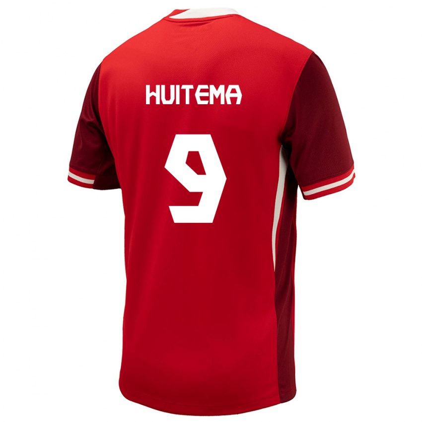 Mænd Canada Jordyn Huitema #9 Rød Hjemmebane Spillertrøjer 24-26 Trøje T-Shirt