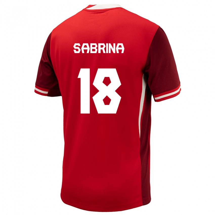 Mænd Canada Sabrina D Angelo #18 Rød Hjemmebane Spillertrøjer 24-26 Trøje T-Shirt