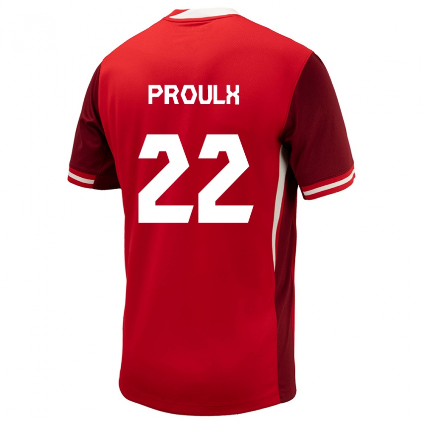 Mænd Canada Lysianne Proulx #22 Rød Hjemmebane Spillertrøjer 24-26 Trøje T-Shirt