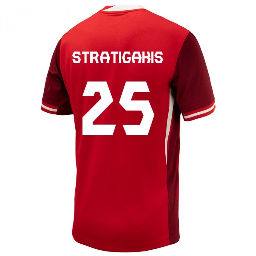 Mænd Canada Sarah Stratigakis #25 Rød Hjemmebane Spillertrøjer 24-26 Trøje T-Shirt