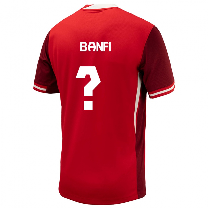 Mænd Canada Samuel Banfi #0 Rød Hjemmebane Spillertrøjer 24-26 Trøje T-Shirt