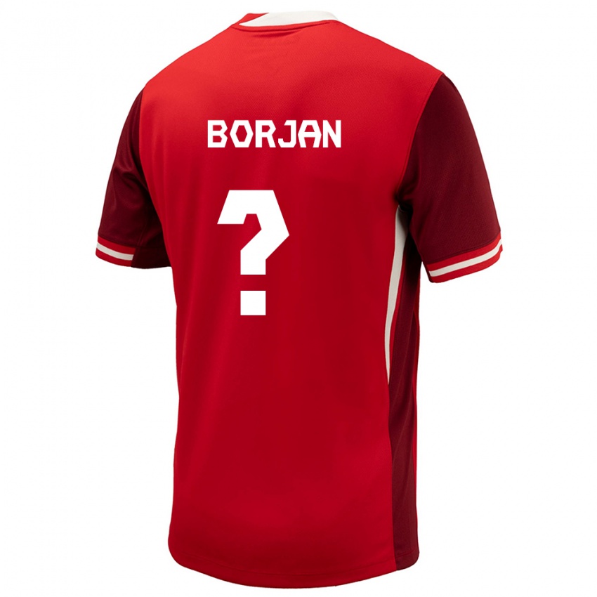 Mænd Canada Nikola Borjan #0 Rød Hjemmebane Spillertrøjer 24-26 Trøje T-Shirt