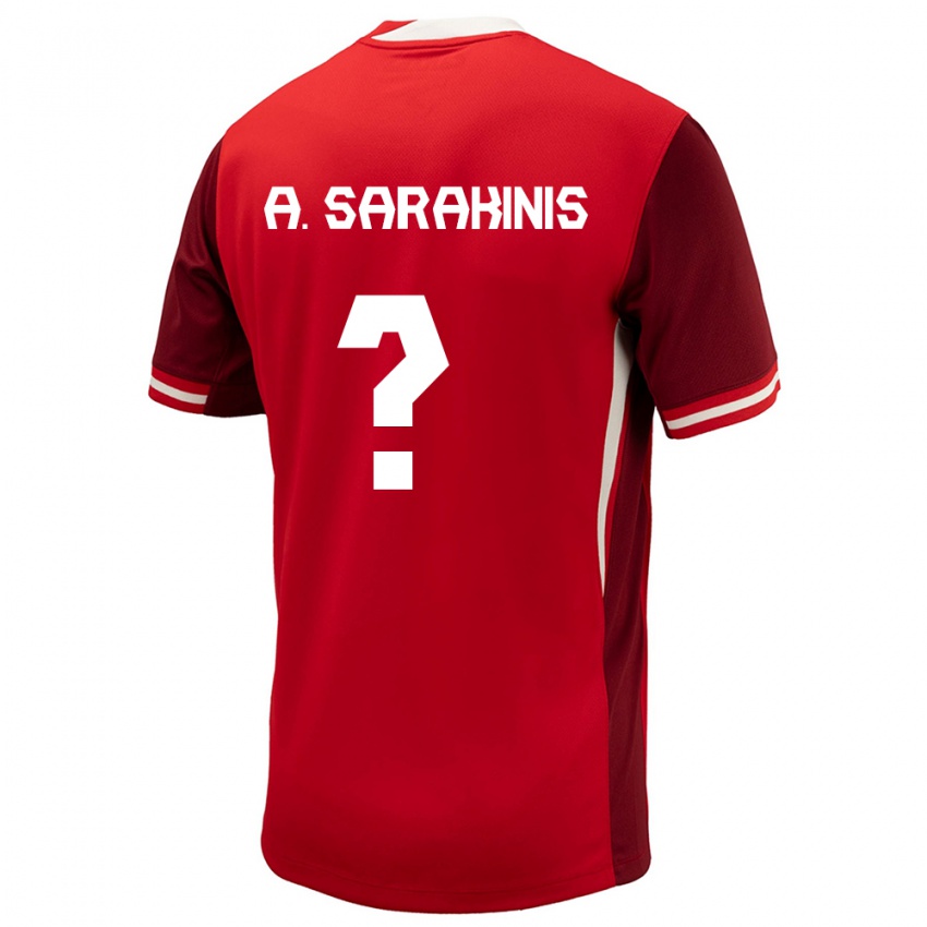 Mænd Canada Alexander Sarakinis #0 Rød Hjemmebane Spillertrøjer 24-26 Trøje T-Shirt