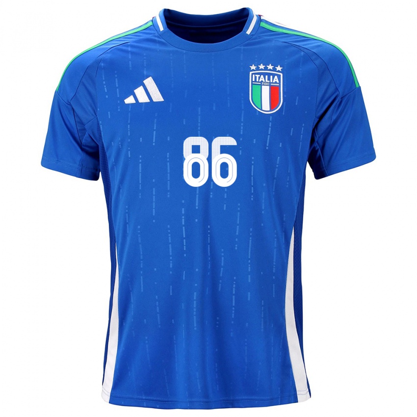 Mænd Italien Daniele Montevago #86 Blå Hjemmebane Spillertrøjer 24-26 Trøje T-Shirt