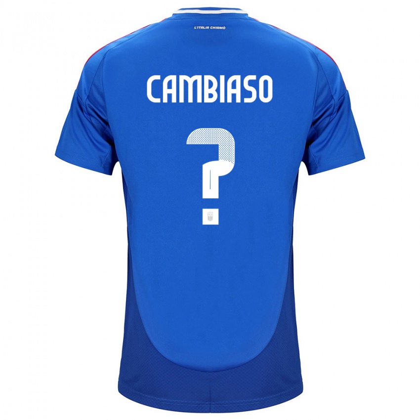 Mænd Italien Andrea Cambiaso #0 Blå Hjemmebane Spillertrøjer 24-26 Trøje T-Shirt
